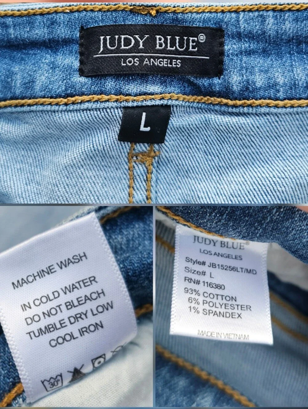 Judy Blue Juliet Two Tone Wash Denim Shorts Color Block